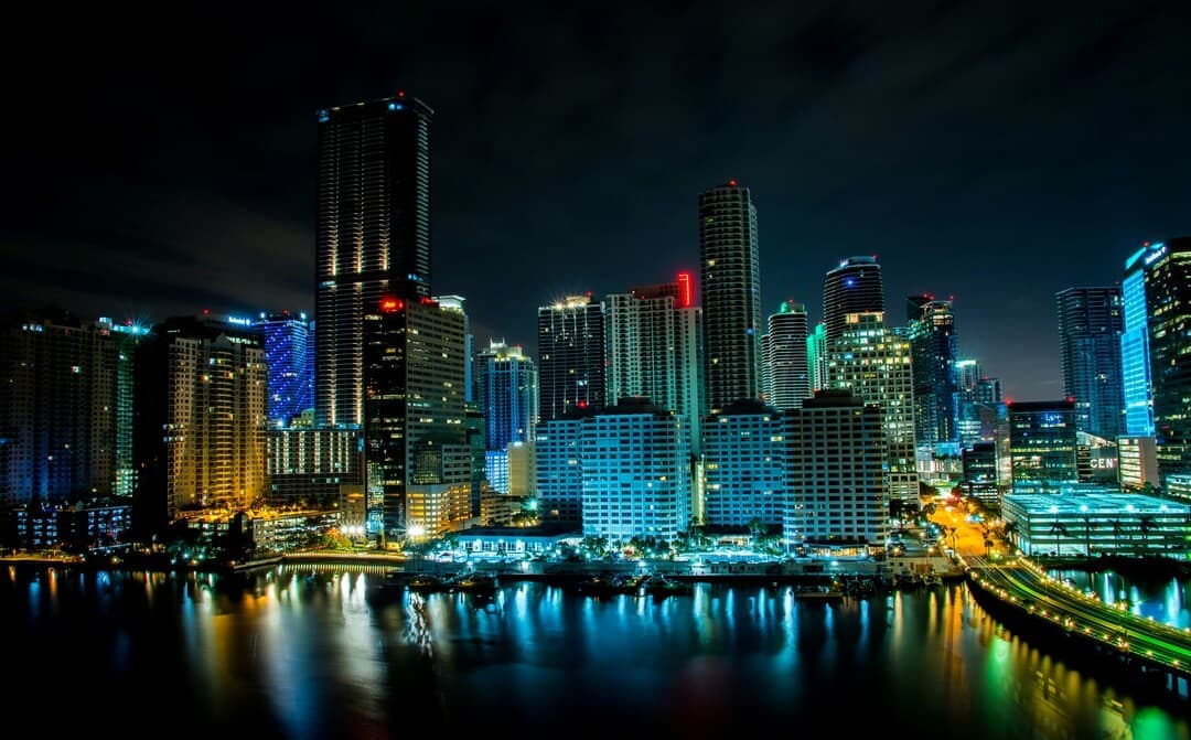 Miami At Night Image.